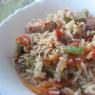 Hrustljav riž z mesom in zelenjavo Riž z zelenjavo v ponvi - recept za gospodinje